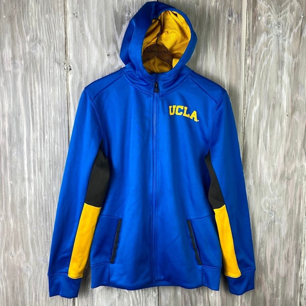 UCLA Bruins Full Zip Hoodie Jacket Blue Yellow Athletic Youth XL 18-20 Kids Gen2